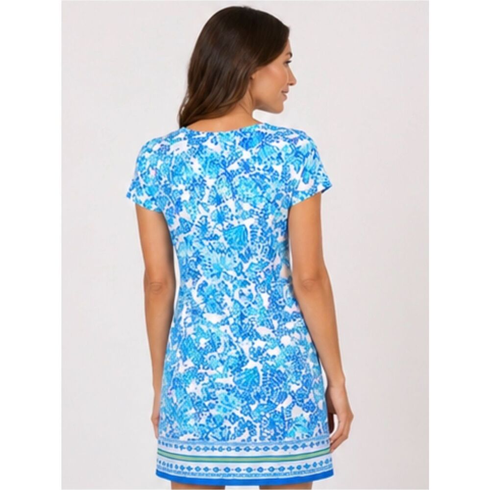 Lilly Pulitzer UPF 50+ Sophiletta Dress Turquoise Oasis Shell Me You Love Me - Picture 3 of 8